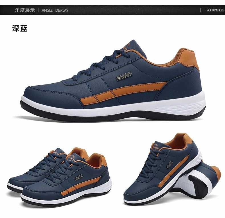 Sneakers And Athletic Shoes Leather Men Shoes Sneakers Trend Casual Shoe Italian Breathable Leisure Male Sneakers Non-slip Footwear Men Vulcanized Shoes