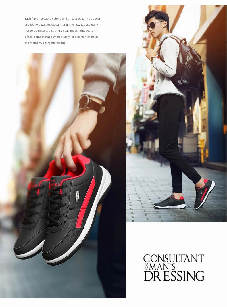 Leather Men Shoes Sneakers Trend Casual Shoe Italian Breathable Leisure Male Sneakers Non-slip Footwear Men Vulcanized Shoes Koston Sneakers