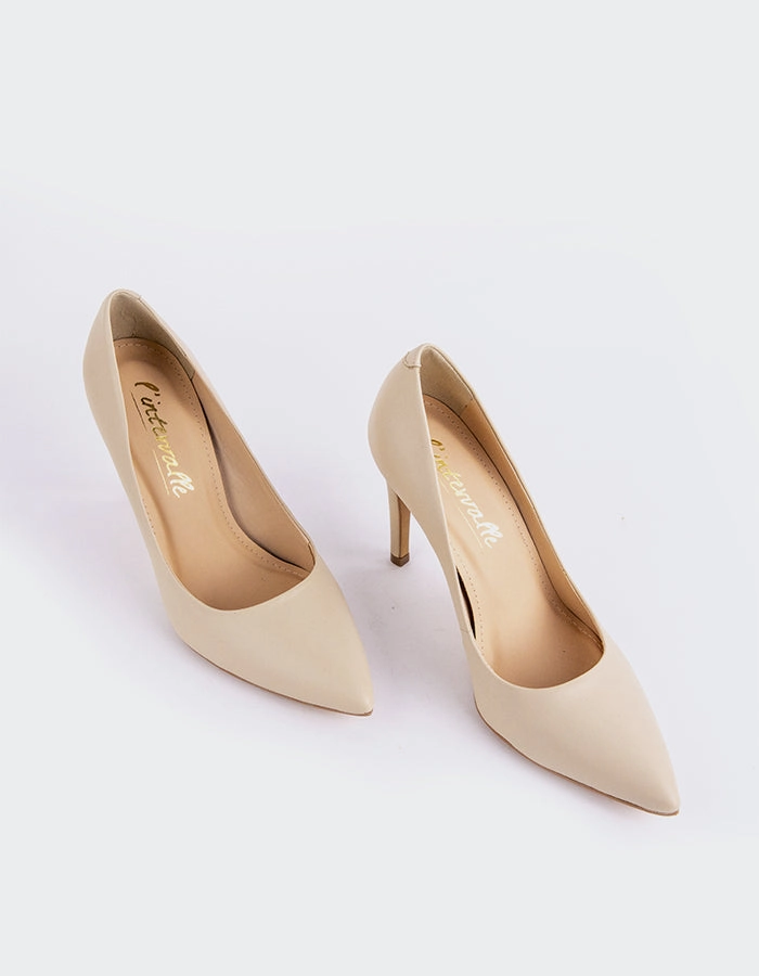 Leather Platform High Heels Love Off White Leather