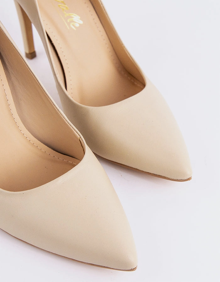 High Heel Shoes Sexy Love Off White Leather