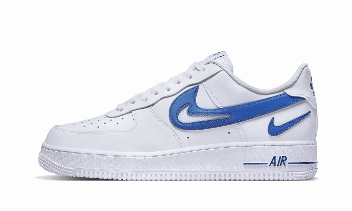 Chrome Nike Shoes Nike Air Force 1 Low '07 FM Cut Out Swoosh White Game Royal