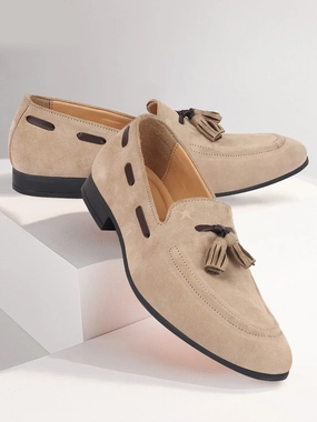 Men Cheeku Suede Leather Casual Tassel Loafer Shoes Smart Casual With Sport Shoes