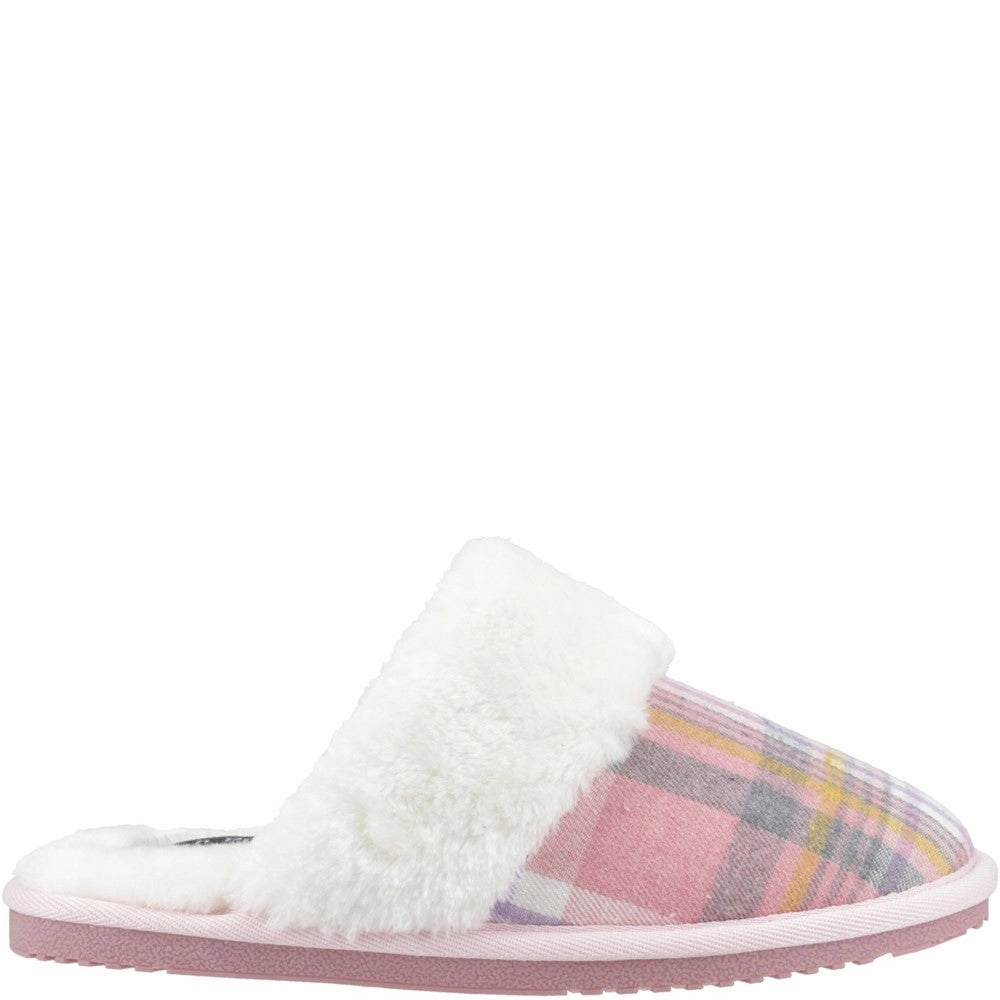Pink Arianna Plaid Slippers Holiday Slippers