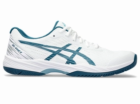 Men's Asics Gel-Game 9, White/Restful Teal, 13 D Medium Asics Work Shoes