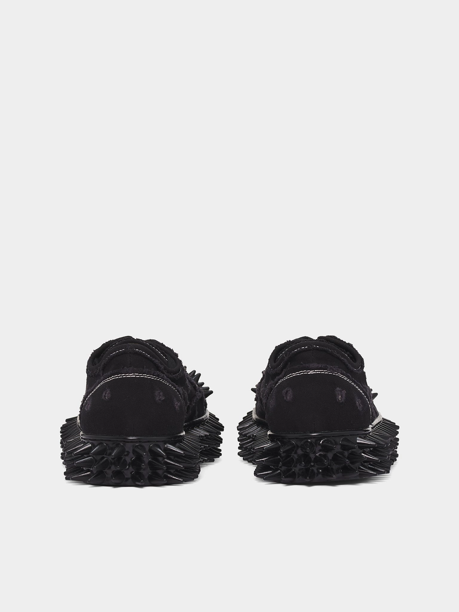 Black Canvas Spiky Sneakers (25AW75FT62-BLACK) Leopard Print Slip On Sneakers