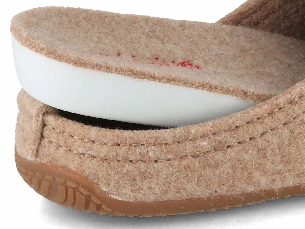 Living Kitzbhel Women Felt Slippers 'Swiss cross', natural Enchanted Slippers