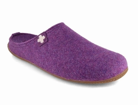 Living Kitzbhel Women Felt Slippers 'Swiss Cross', purple magic Journey Slippers