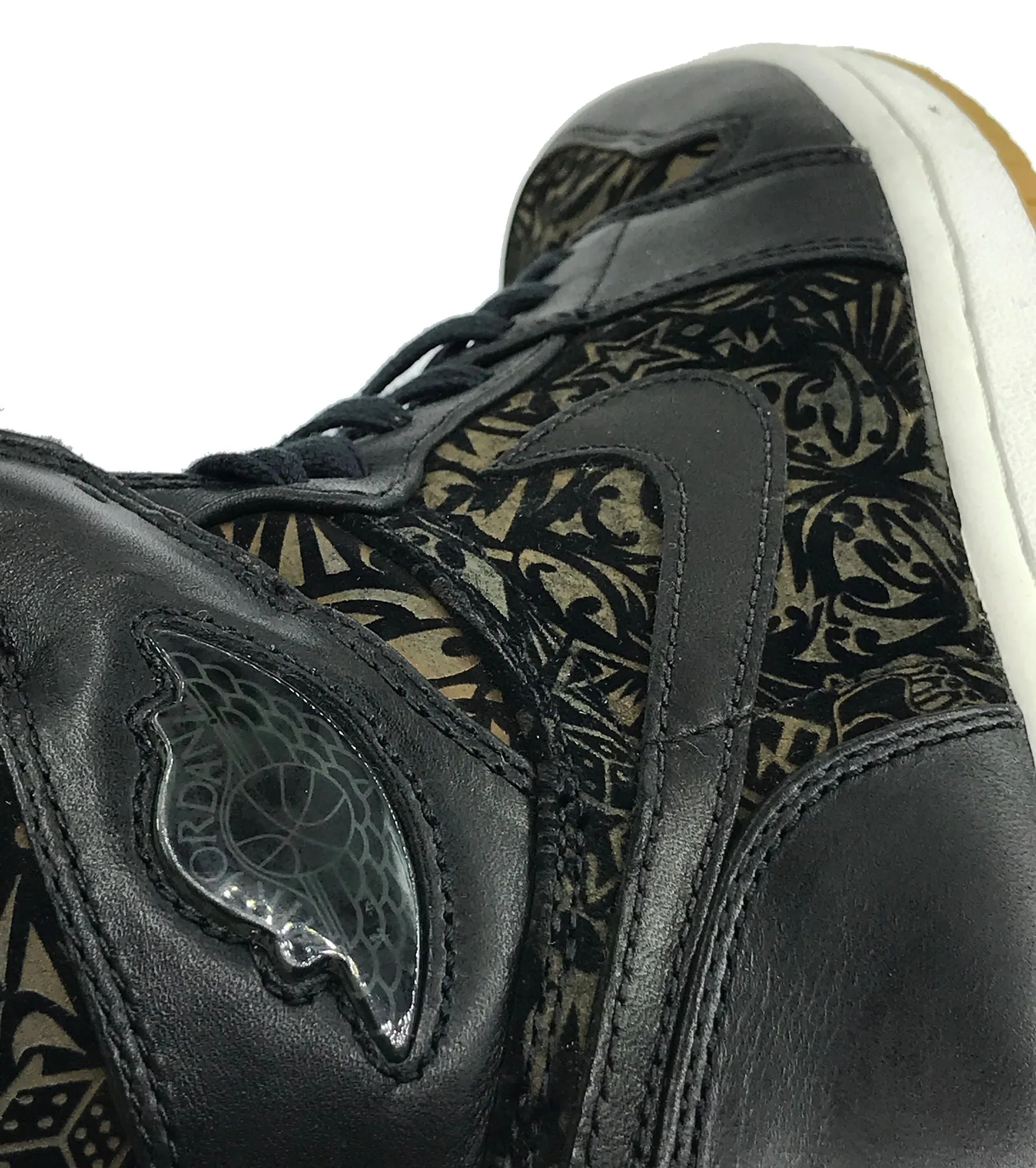 Slip On Leather Sneakers Nike Air Jordan 1 Retro Laser Premium 2008 Size 9.5