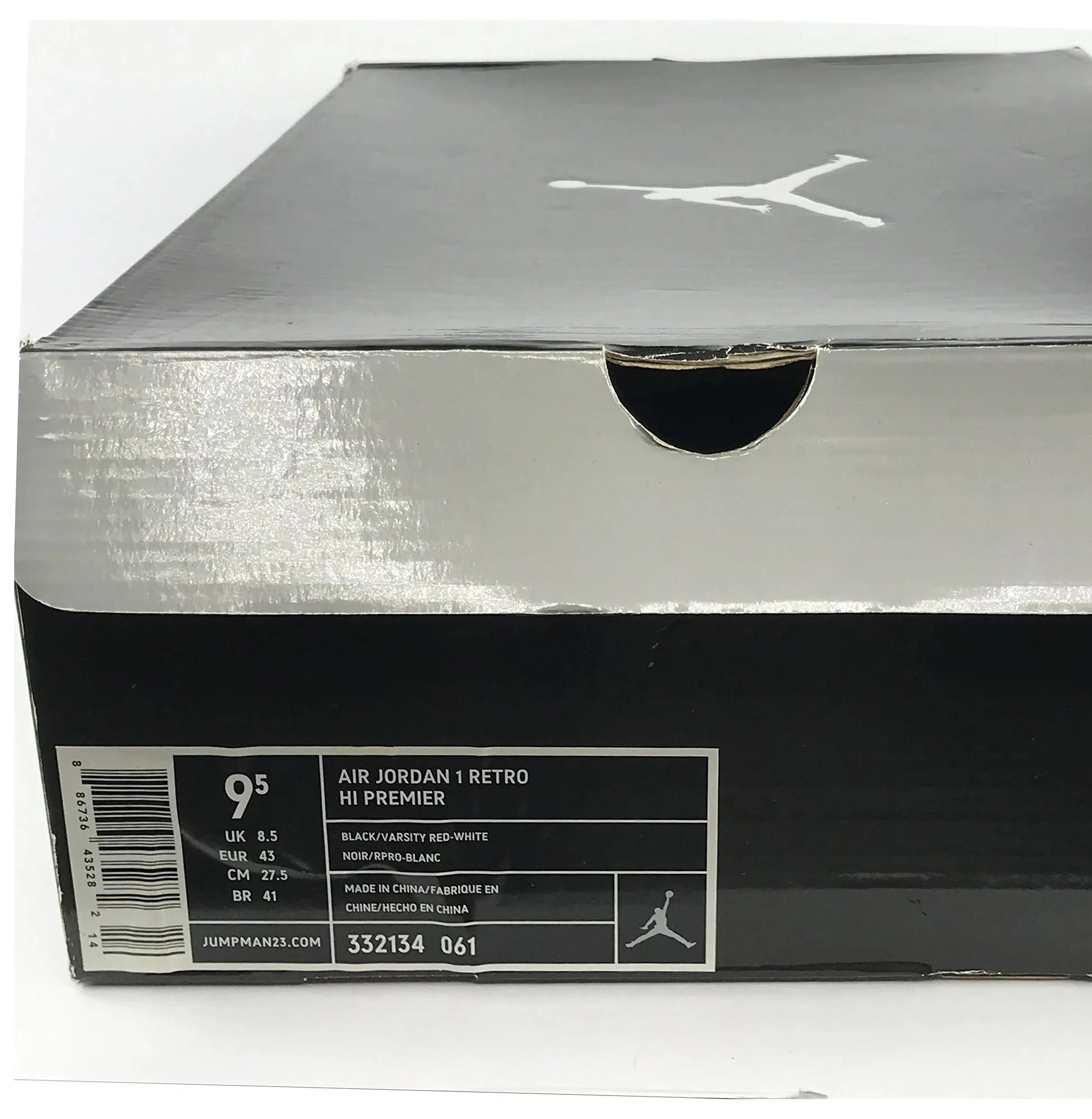 White Basketball Sneakers Nike Air Jordan 1 Retro Laser Premium 2008 Size 9.5