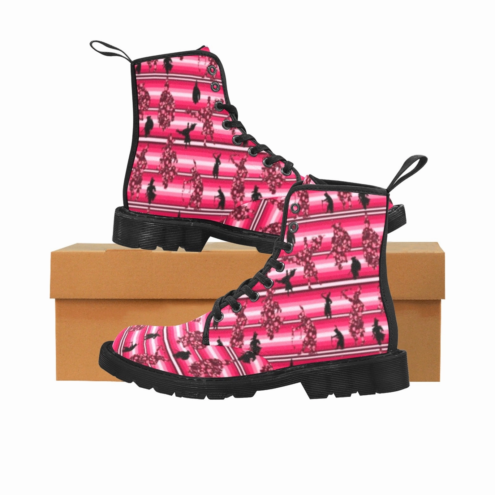 Lightweight Safety Toe Boots Dancers Floral Amour Boots for Women (Black)