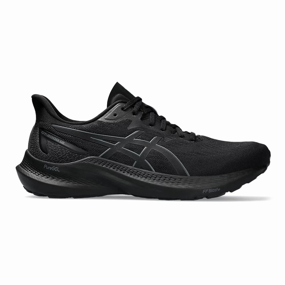 Men's Asics GT-2000 12, Black/Black, 11 4E Extra Wide Asics Sprint Training Shoes