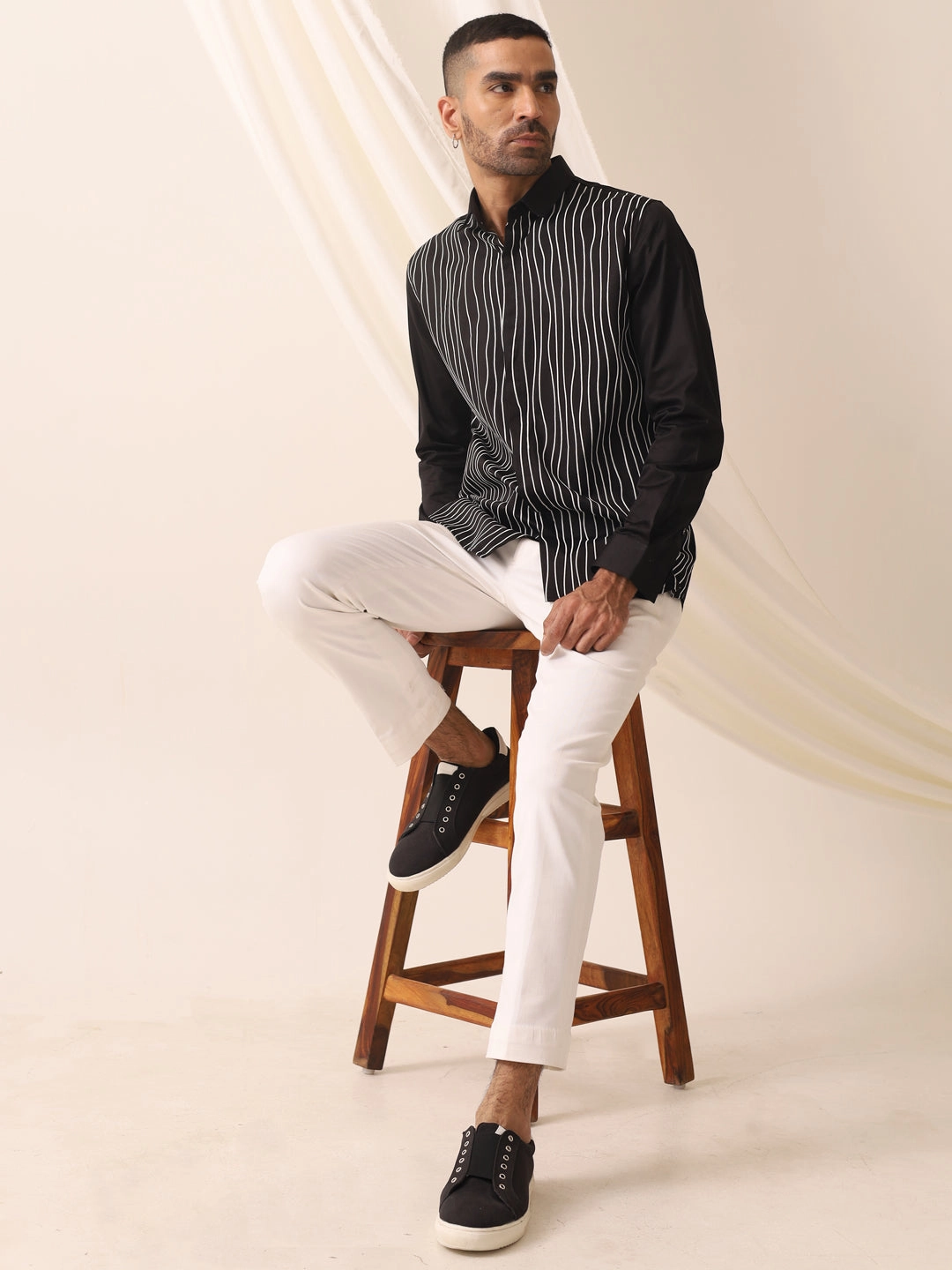 Men Black Elastic Closure Comfort Canvas Denim Slip On Sneaker Shoes Best Casual Shoe Brands