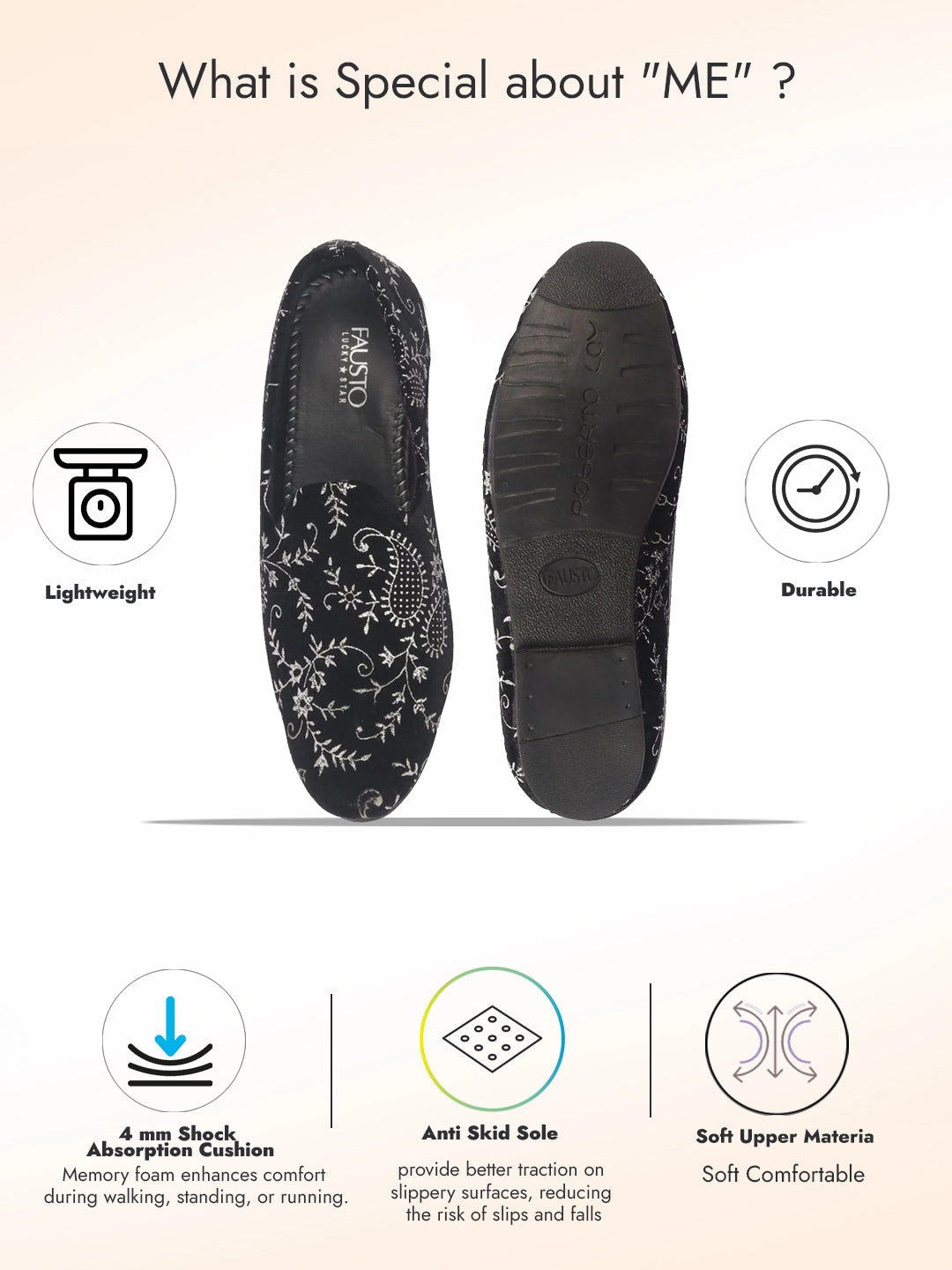 Men Black Floral Embroidered Velvet Ethnic Sip On Loafers for Wedding|Slip On Shoes|Festive Kurta Slip On Shoes Business Casual Shoes For Work