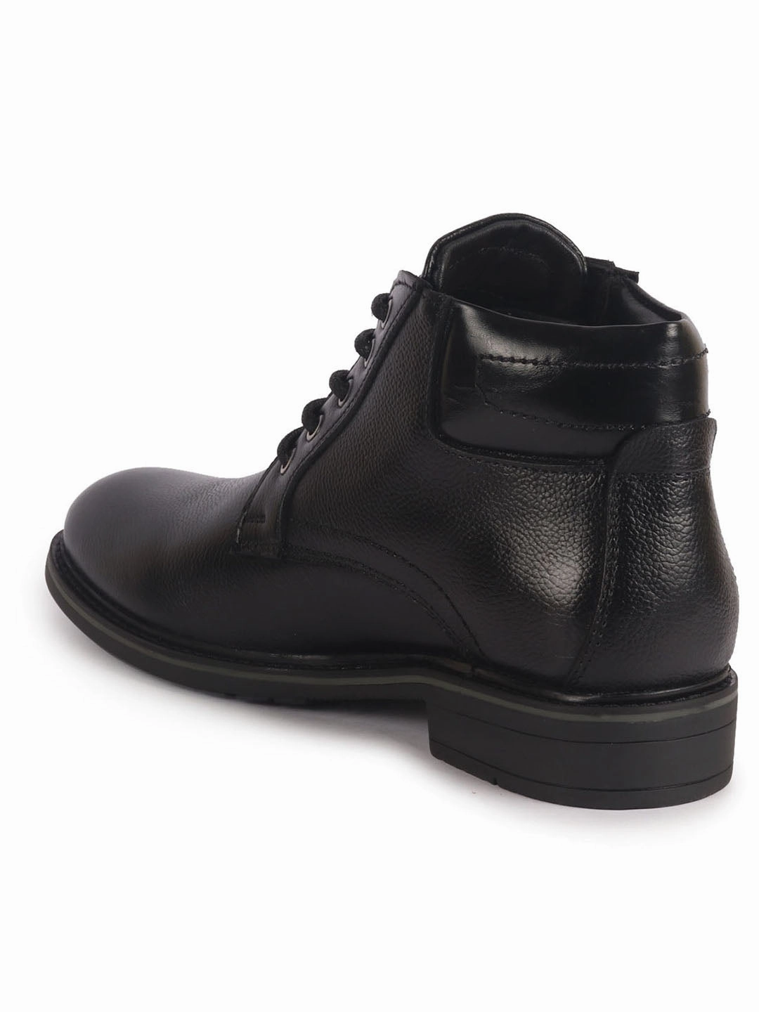 Best Hiking Boots For Ankle Support Usa Men Black Genuine Leather 5-Eye Lace Up Boots for Trekking and Hiking|High Ankle Boots|Anti Skid Sole