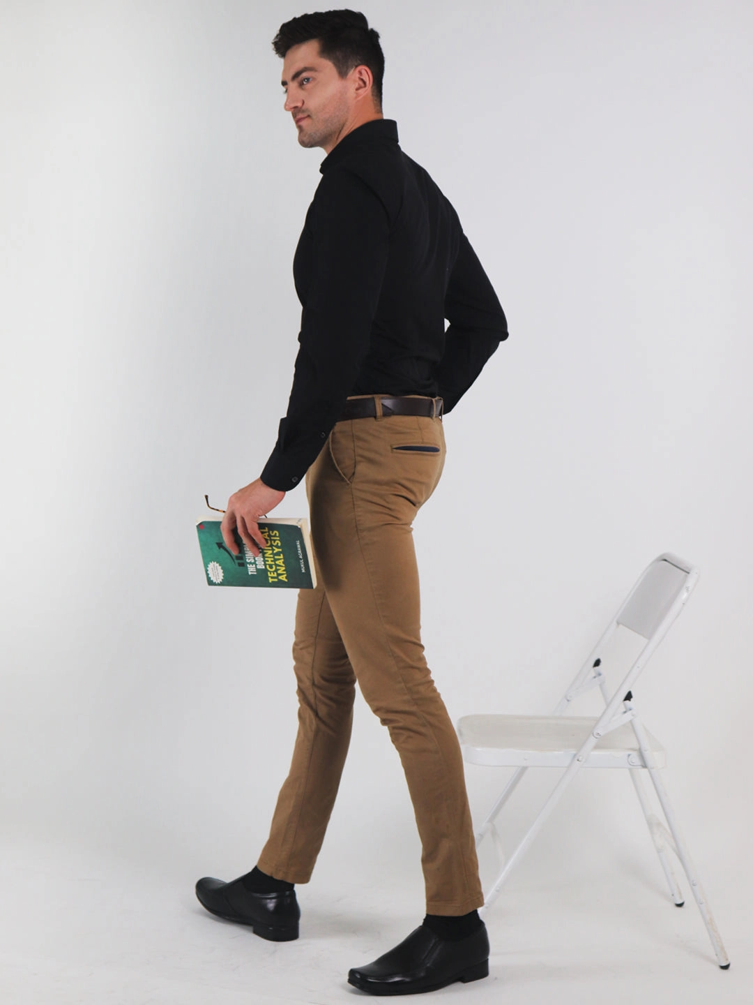 Hiking Shoes Low Or Mid Men Black Genuine Leather Formal Office Work Broad Feet Slip On Shoes with Comfort EVA Pad Insole