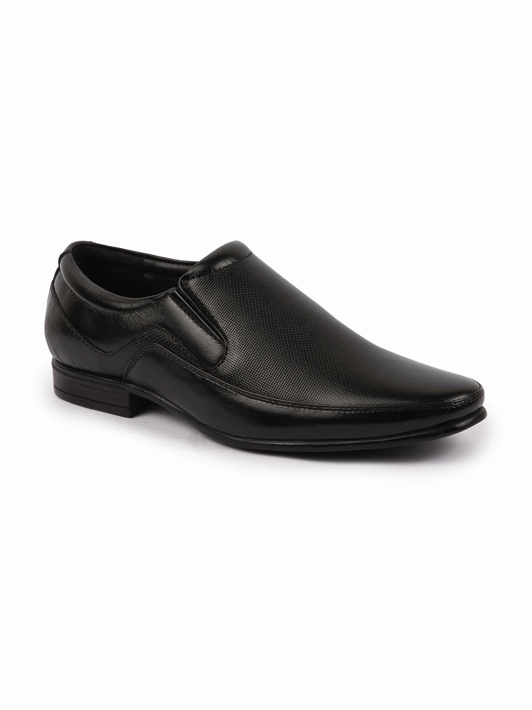 Men Black Genuine Leather Textured Formal Dress Slip On Shoes For Office|Work|Loafer|Half Shoes|Cut Shoe Best Outdoor Badminton Shoes