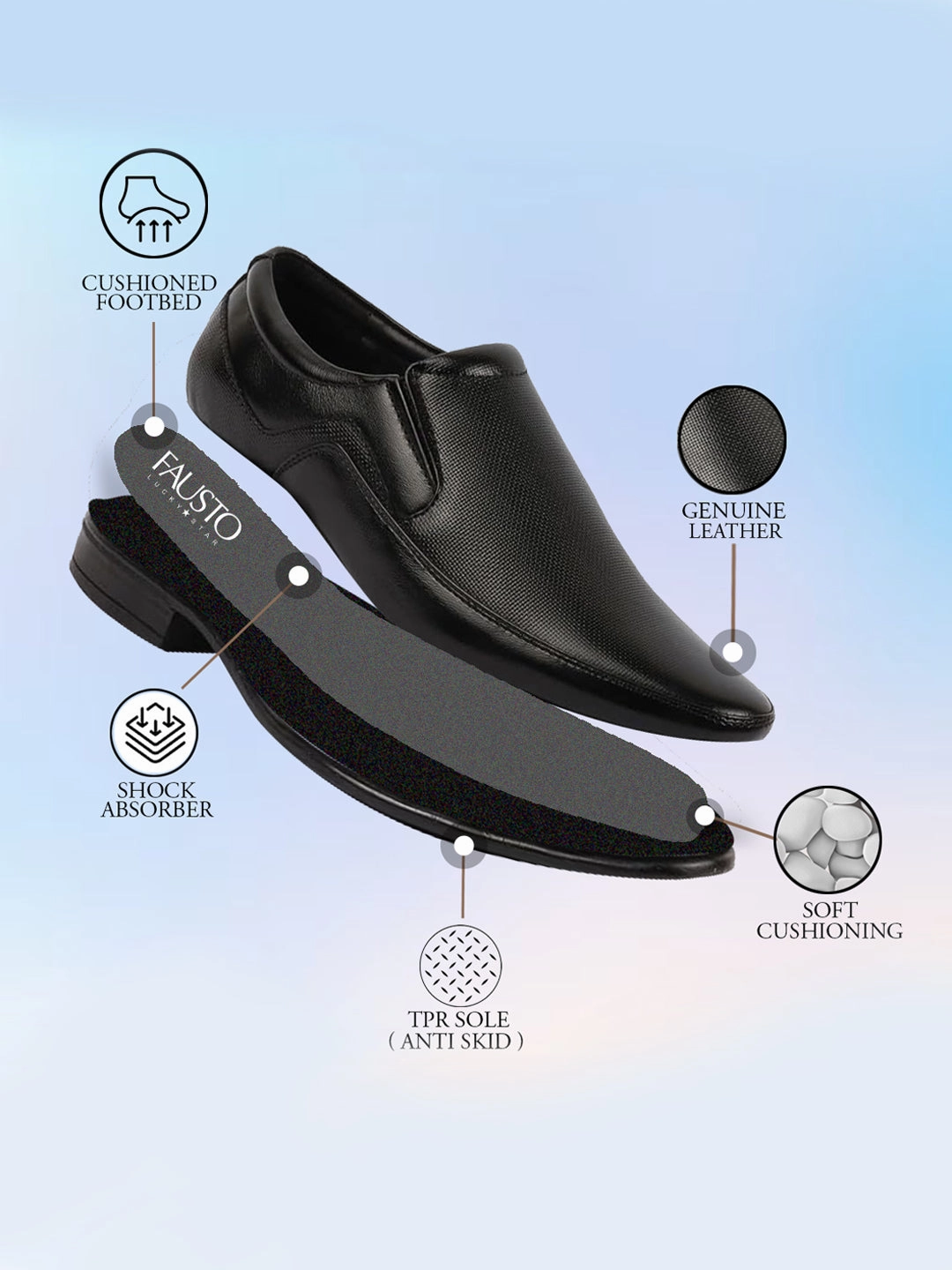 Men Black Genuine Leather Textured Formal Dress Slip On Shoes For Office|Work|Loafer|Half Shoes|Cut Shoe Best Place To Buy Badminton Shoes