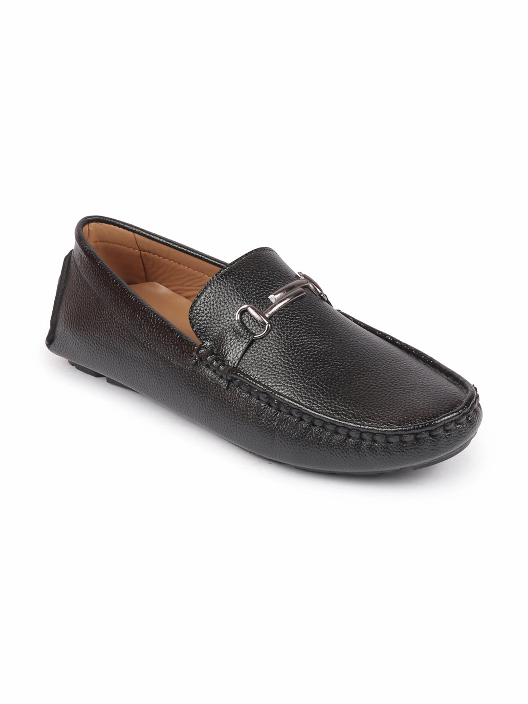 Casual Shoes Lacoste Men Black Hand Stitched Horsebit Buckle Loafer and Moccasin Driving Shoes