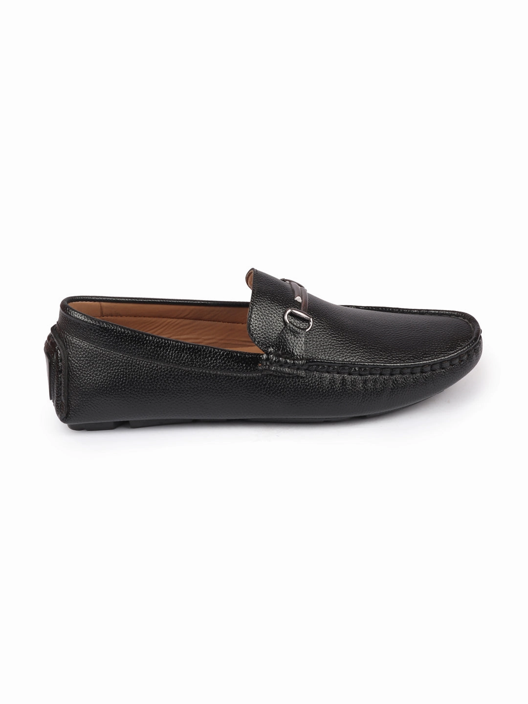 Men Black Hand Stitched Horsebit Buckle Loafer and Moccasin Driving Shoes Casual Leather Work Shoes