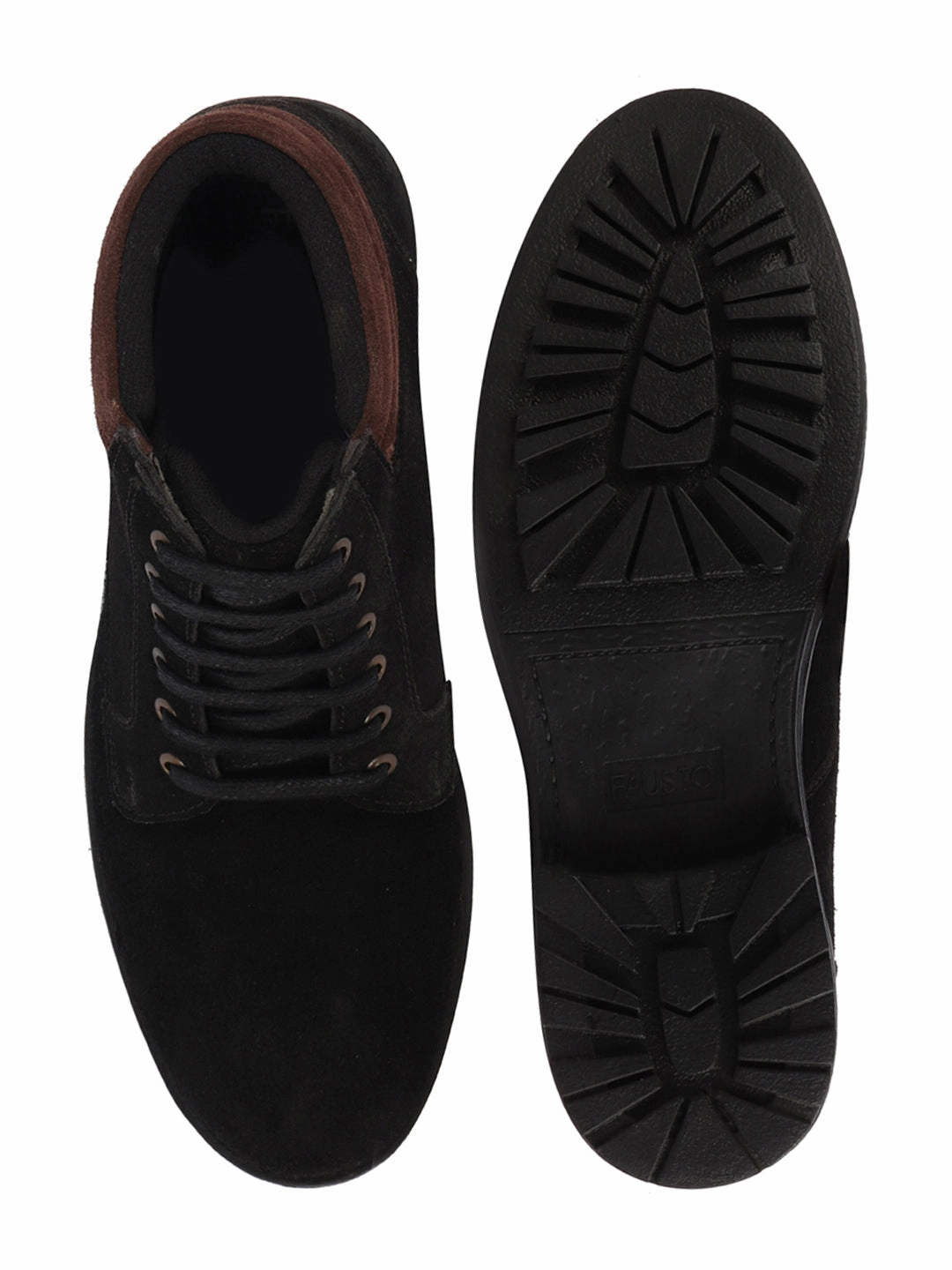 Men Black Suede Leather Chukka High Ankle Boot For Biking|Hiking|Trekking Best Hiking Shoes With Grip