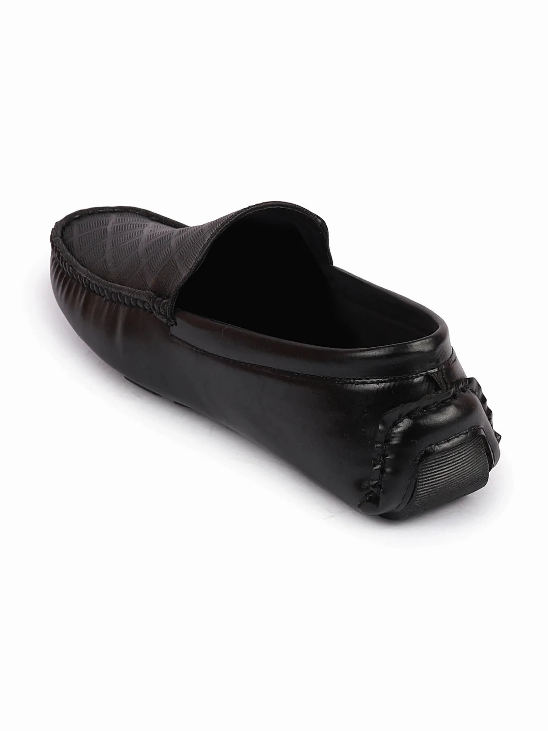 Business Casual Shoes Ladies Men Black Textured Design Casual Classic Slip On Driving Loafer and Moccasins