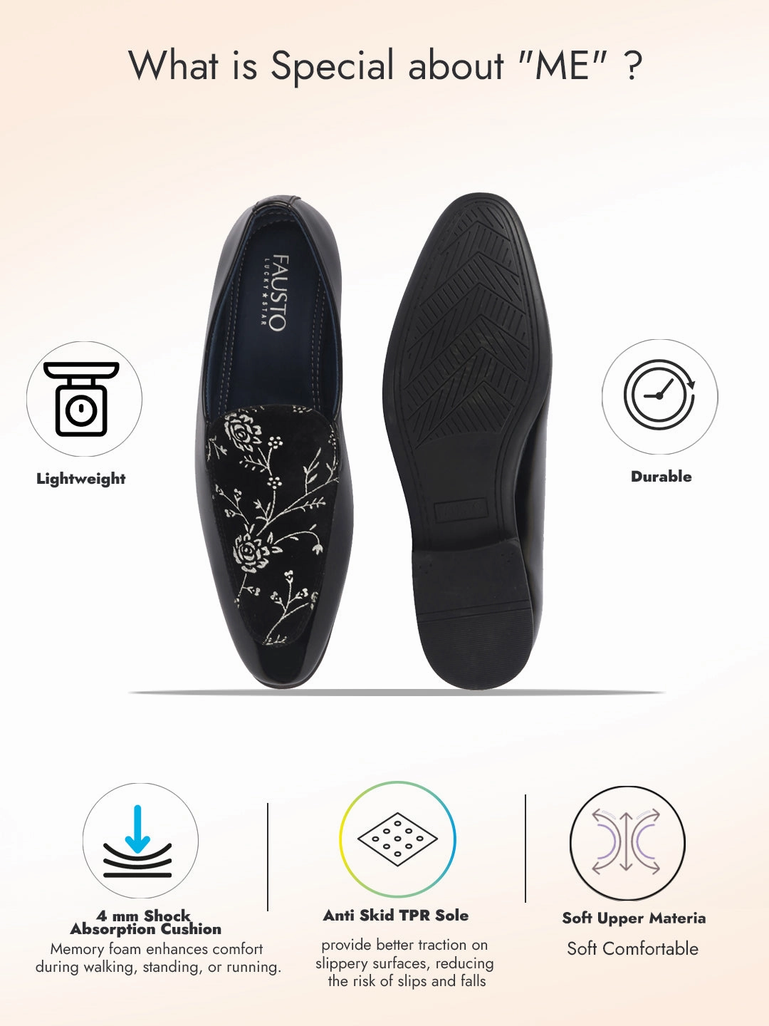 Men Black Velvet Patent Leather Floral Print Classic Party Slip On Shoes|Wedding Shoes|Lightweight Shoes Running Shoes For Casual Runners