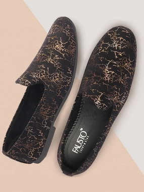 4e Wide Waterproof Hiking Boots Men Black Velvet Printed Design Ethnic Wedding Party Prom Slip On Loafer Shoes