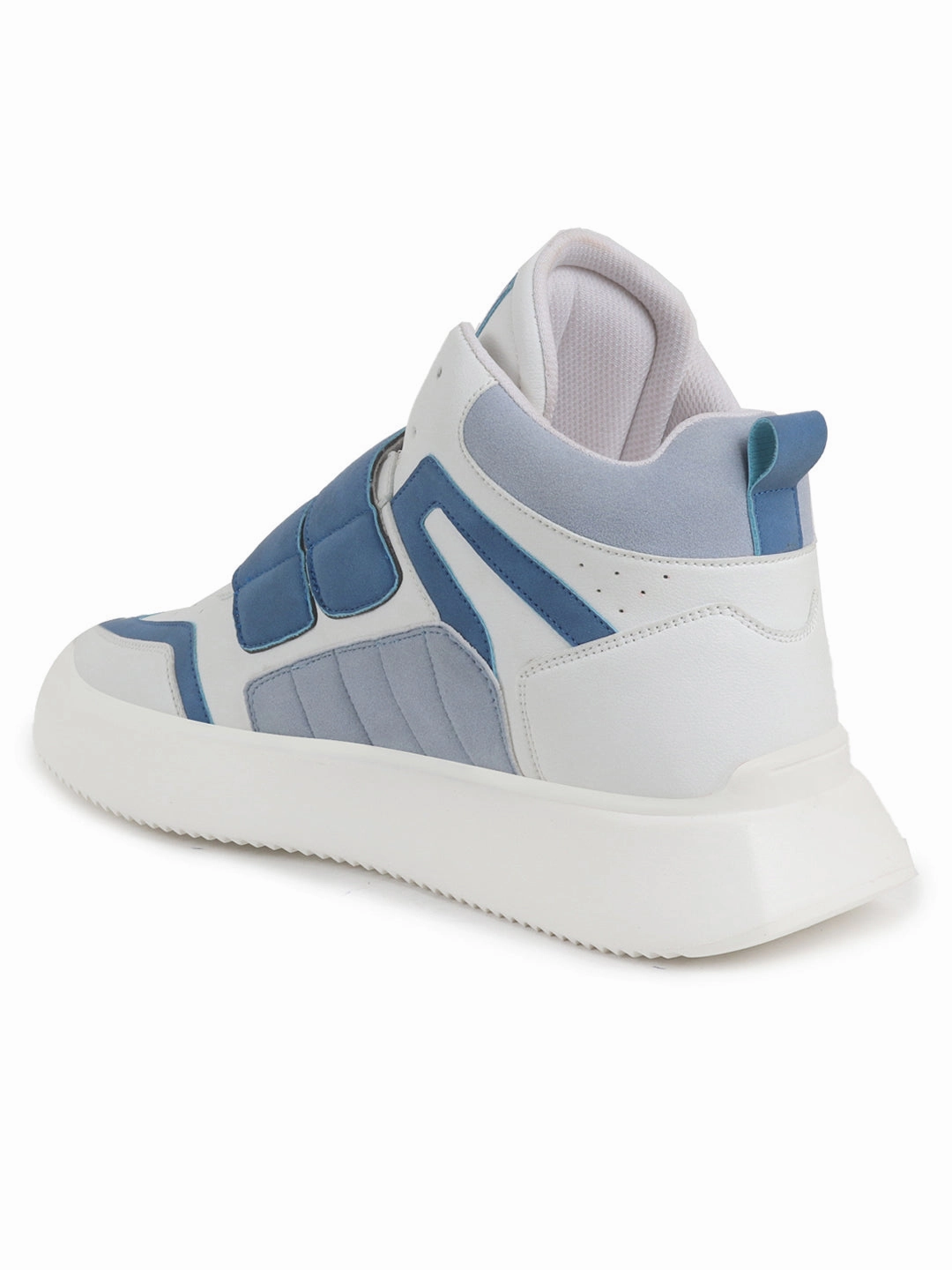 Troops Sneakers Men Blue Colorblocked High Top Velcro Adjustable Classic Sneakers|Memory Cushion Insole|Street Fashion Hi-Top Sneakers