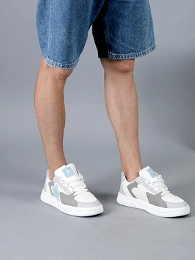 Men Blue Colorblocked Mid Top Breathable Lace-Up Sneaker Shoes|Memory Cushion Casual Shoes|Chunky Streetwear Fashion Sneakers Casual Big Size Shoes Online