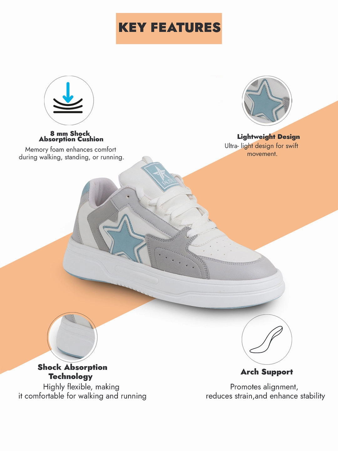 Casual Golf Shoe Men Blue Colorblocked Mid Top Breathable Lace-Up Sneaker Shoes|Memory Cushion Casual Shoes|Chunky Streetwear Fashion Sneakers