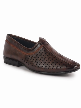 Men Brown Breathable Traditional Wedding Slip On Ethnic Juttis and Mojaris|Party Slip On Evening Shoes|Traditinal Kurta Shoes Youth Waterproof Hiking Shoes