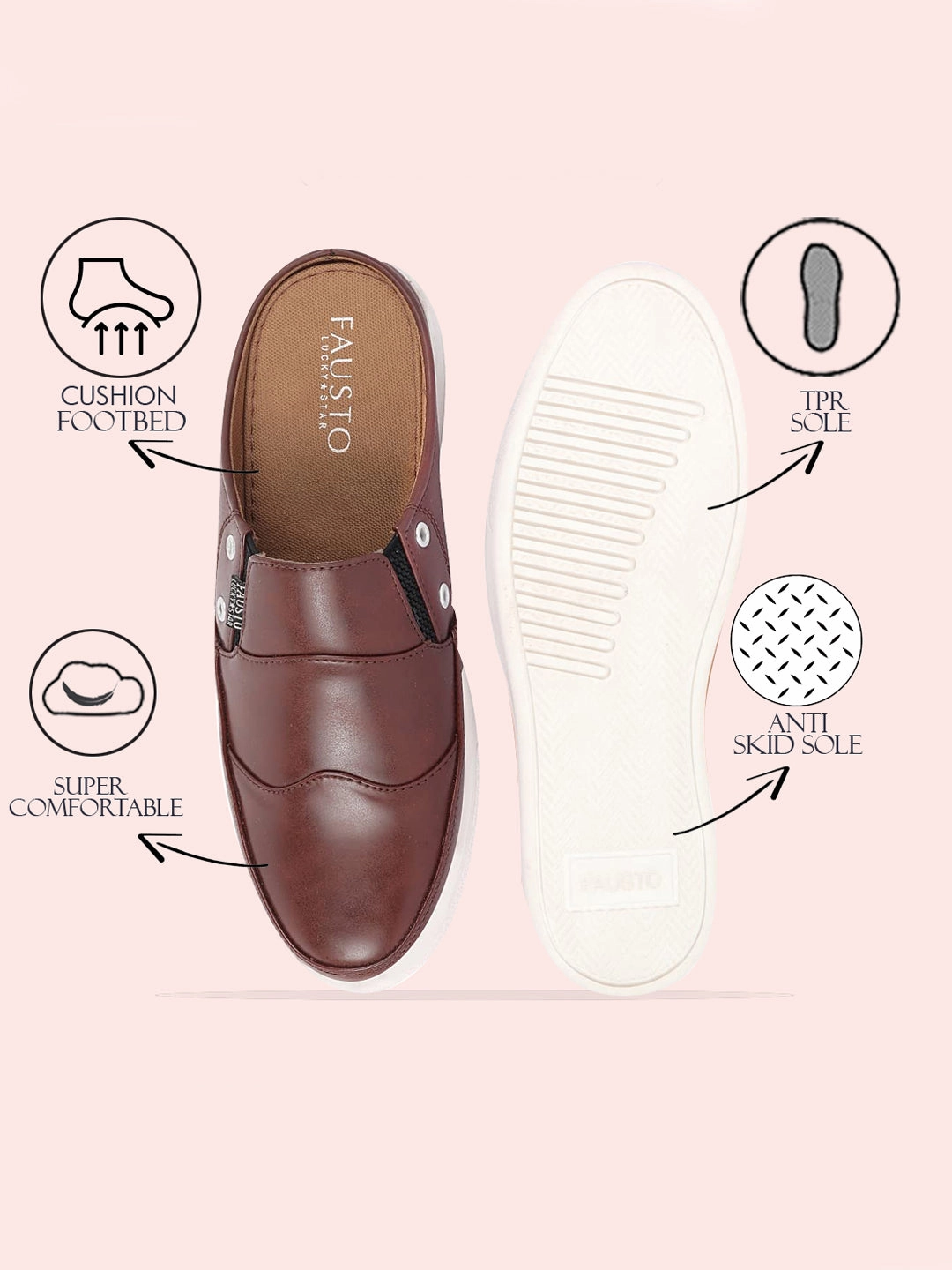 Best Shoes For Office Casual Men Brown Casual Back Open Classic Slip On Shoes