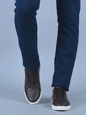 Casu Shoes Men Brown Classic Lace Up Elevated Look Sneaker Shoes with Contrast Sole|Low Ankle|Casual Shoe