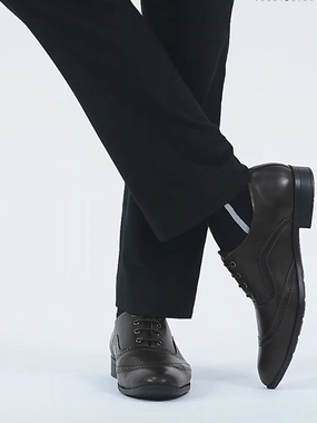 Mtb Hiking Shoes Men Brown Formal Office Round Toe Comfort Brogue Lace Up Shoes