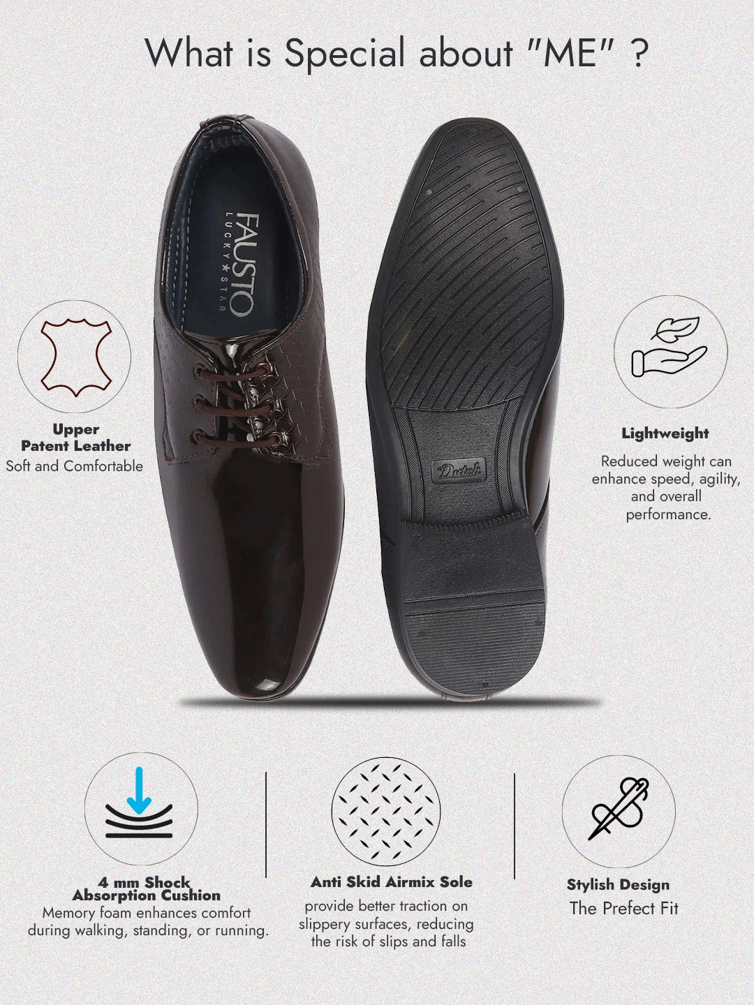 Men Brown Party Formal Patent Leather Lace-Up Shoes for Office|Memory Cushion Insole|Meeting Comfort Slip-Ons Oboz Firebrand Ii Hiking Shoes