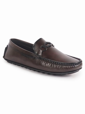 Smart Casual Tennis Shoes Men Brown Stitched Horsebit Buckle Classic Slip-Ons Driving Loafer and Moccasins|Slip On Shoes|Casual Shoes