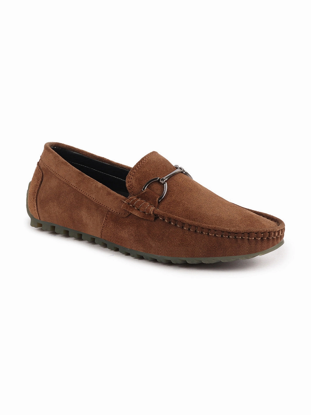 Men Camel Horsebit Buckle Suede Leather Slip On Driving Loafers Casual Shoes That Aren't Sneakers
