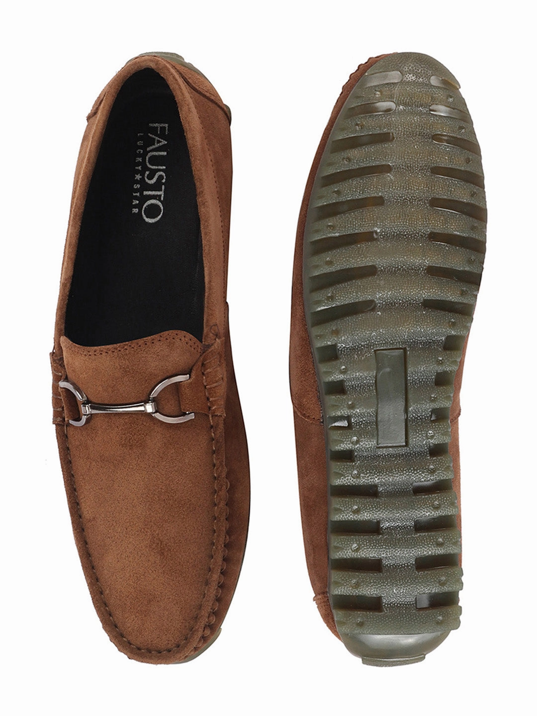 Men Camel Horsebit Buckle Suede Leather Slip On Driving Loafers Extra Wide Shoes Casual