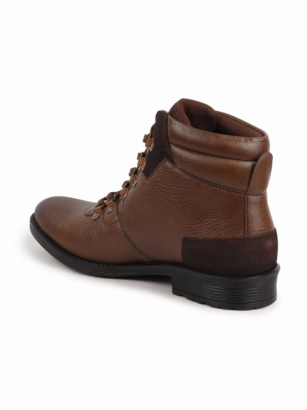 Men Cheeku Genuine Leather 6-Eye Metallic Lace Up Hook Classic High Ankle Boot For Trekking|Biking|Hiking Trailcomber Hiking Shoes