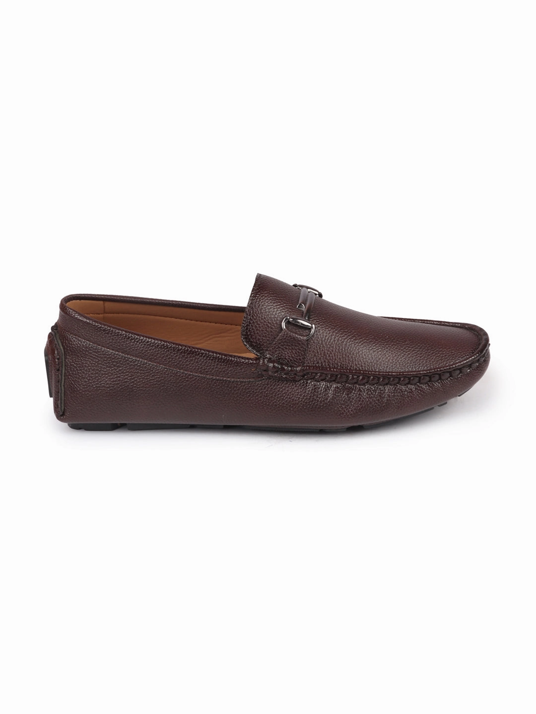 Casual Office Men Cherry Hand Stitched Horsebit Buckle Loafer and Moccasin Driving Shoes