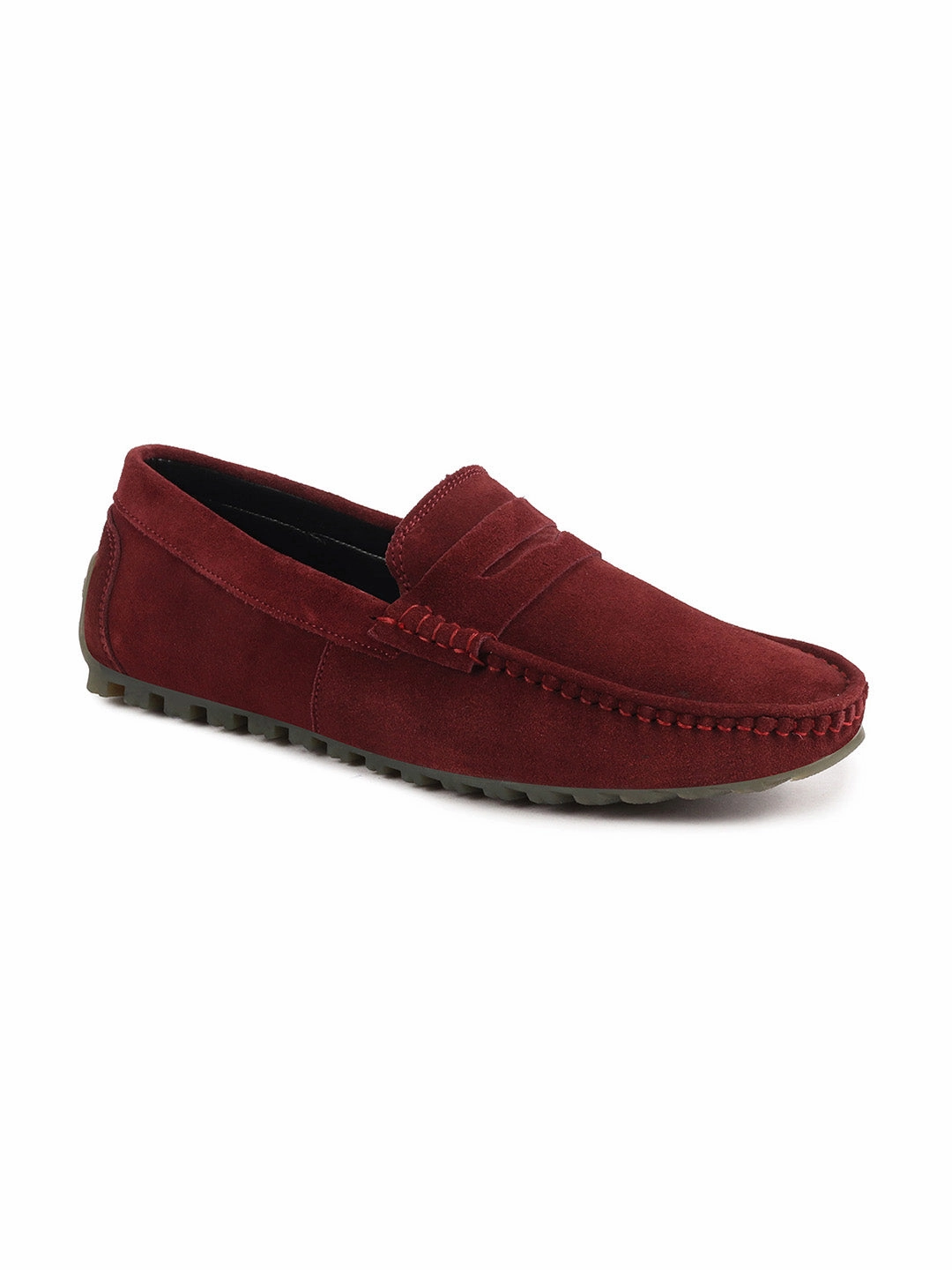 Casual Zappos Shoes Men Cherry Suede Leather Side Stitched Slip On Driving Loafers and Mocassin