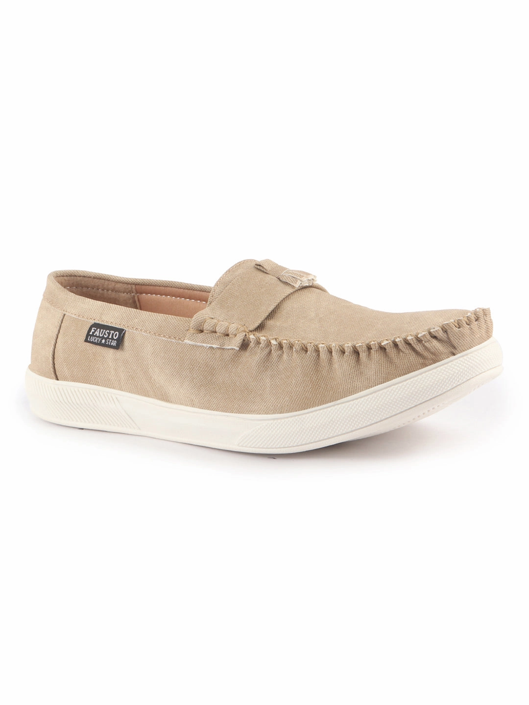 Casual Shoes Rainy Season Men Cream Denim Stitched Casual Tassel Loafers|Mocassin Slip On Casual Shoes with TPR Sole|All Day Long Comfort