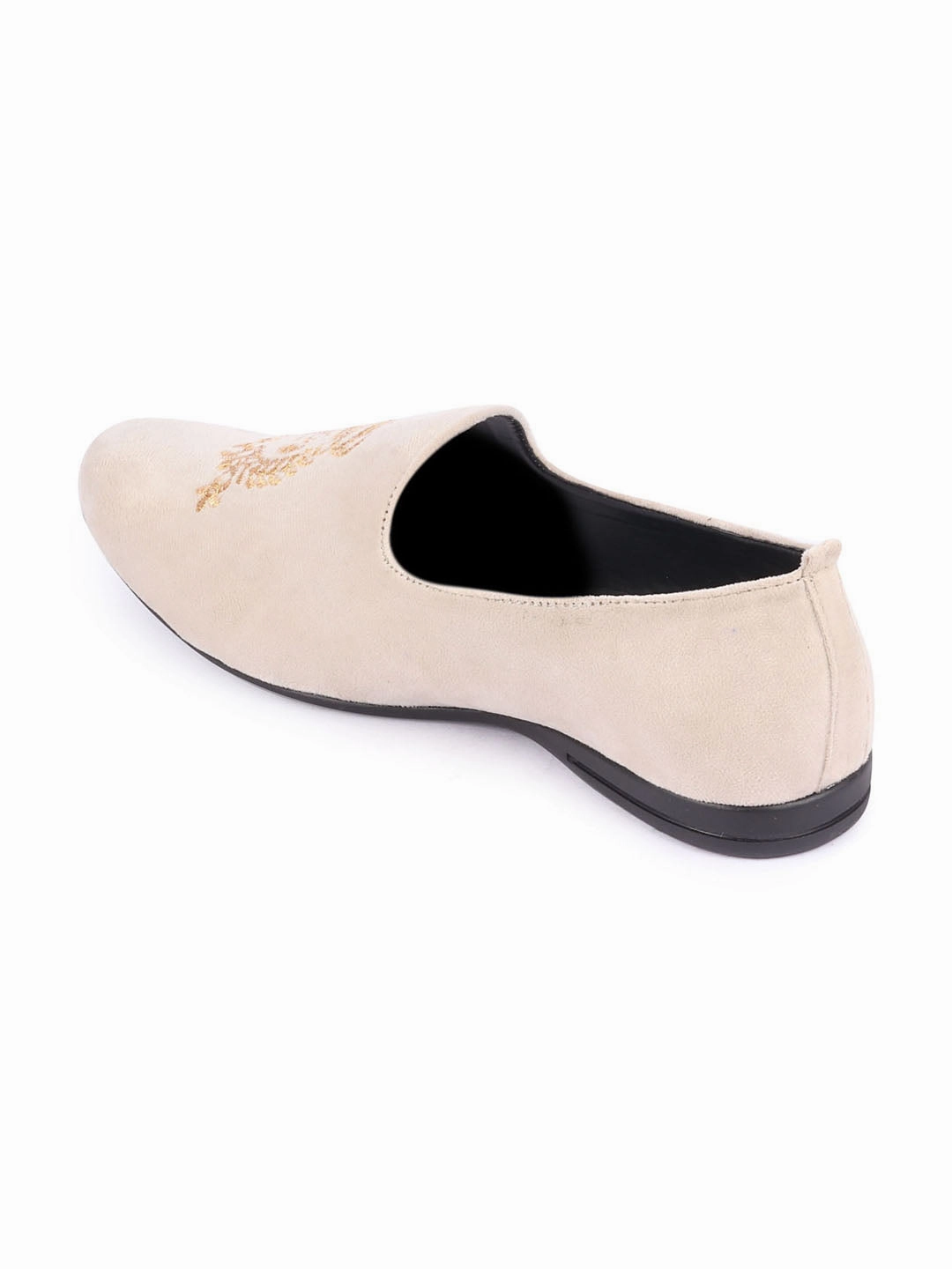 Casual Shoes For Bunions Men Cream Velvet Embroidery Party Casual Loafer Shoes