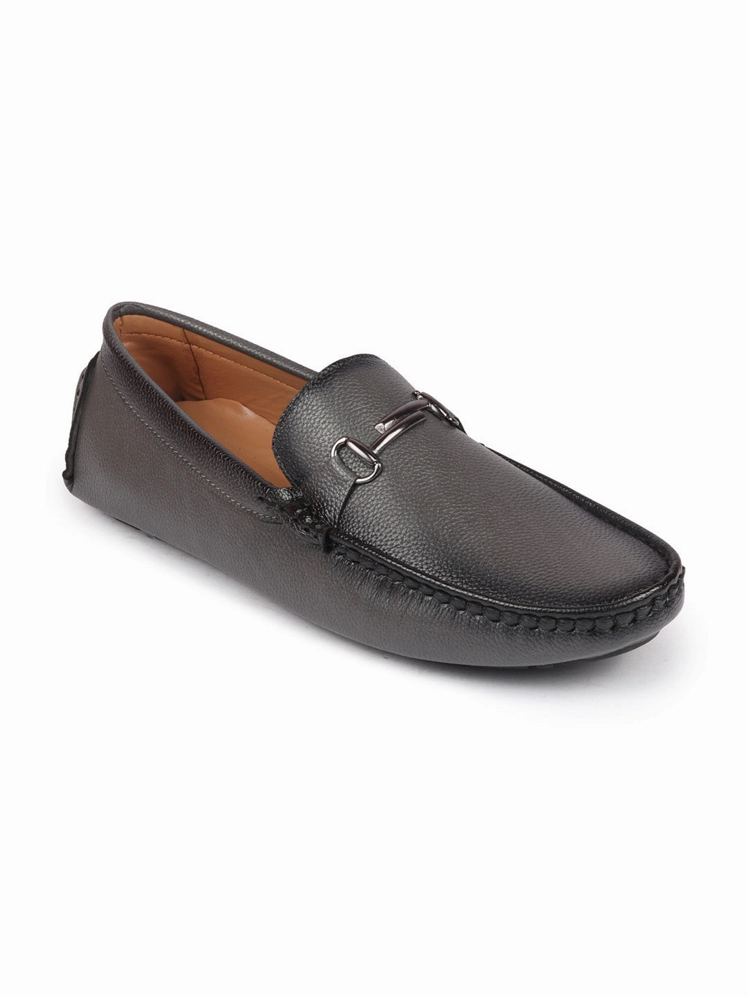 Casual Earth Shoes Men Grey Hand Stitched Horsebit Buckle Loafer and Moccasin Driving Shoes