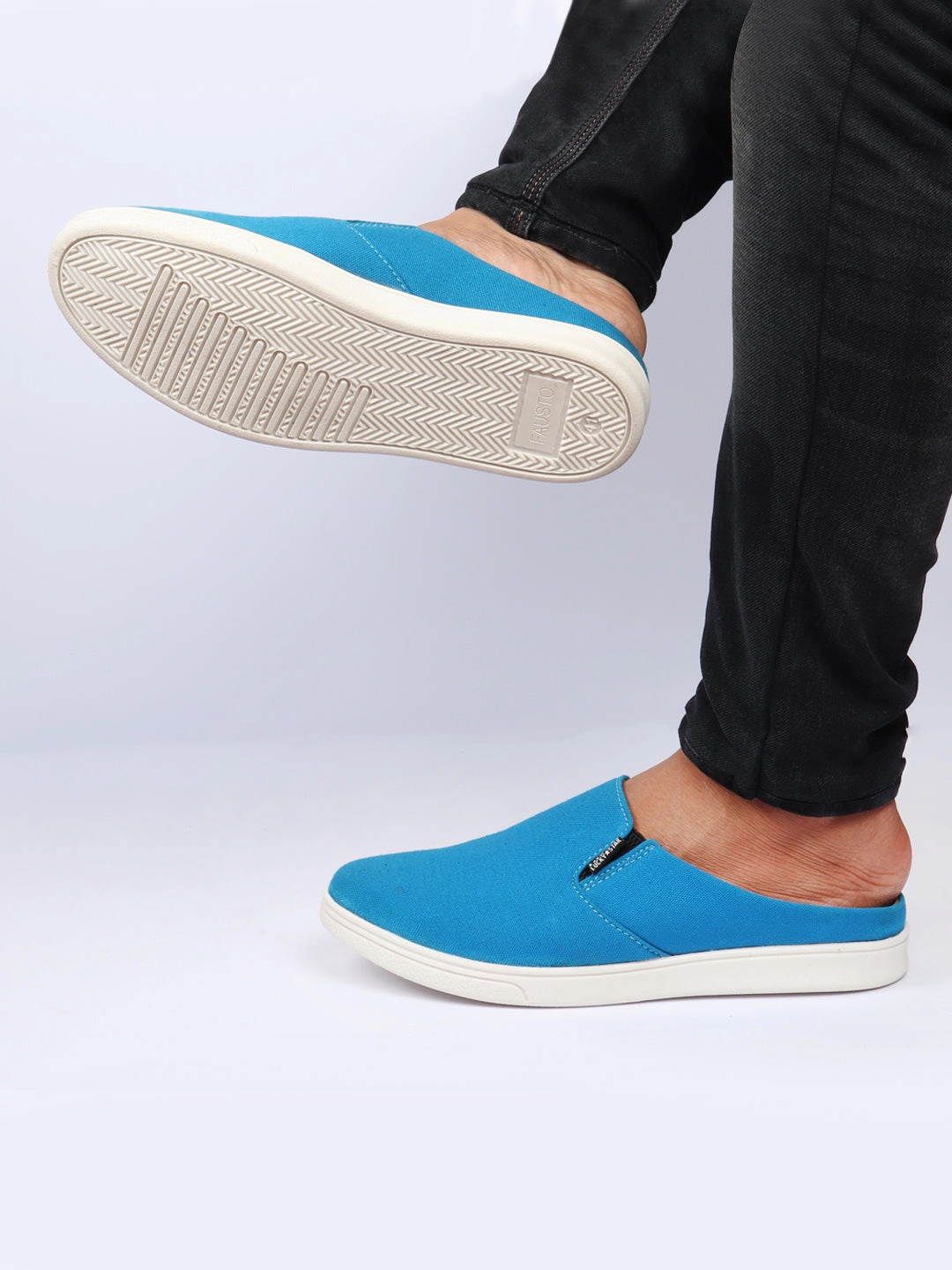 Best Casual Shoes For Metatarsalgia Men Light Blue Casual Back Open Canvas Stylish Slip On Shoes