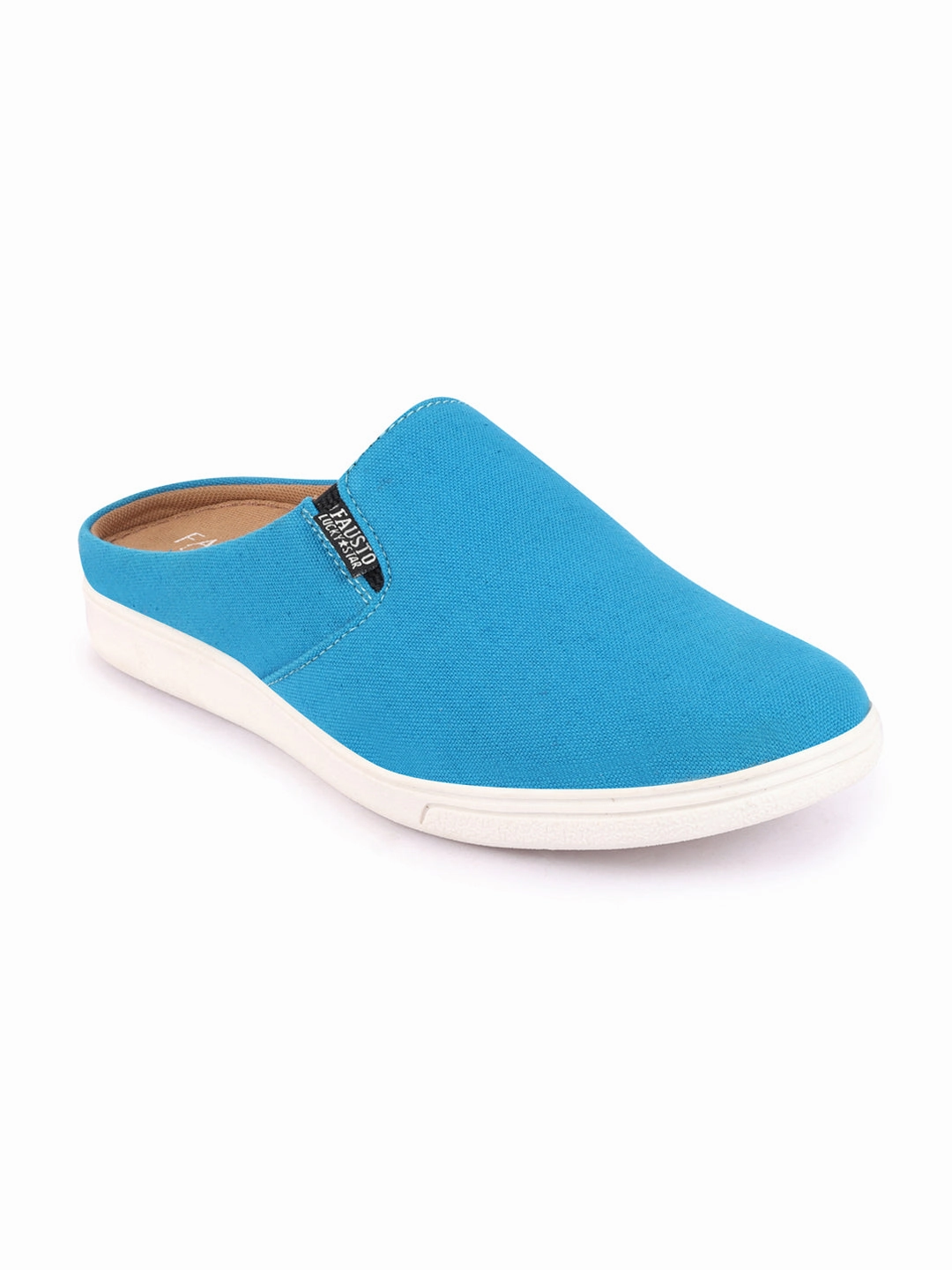Men Light Blue Casual Back Open Canvas Stylish Slip On Shoes Best Casual Steel Toe Shoes