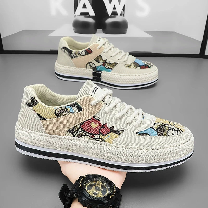 Men Long Top Lase Up Sneakers