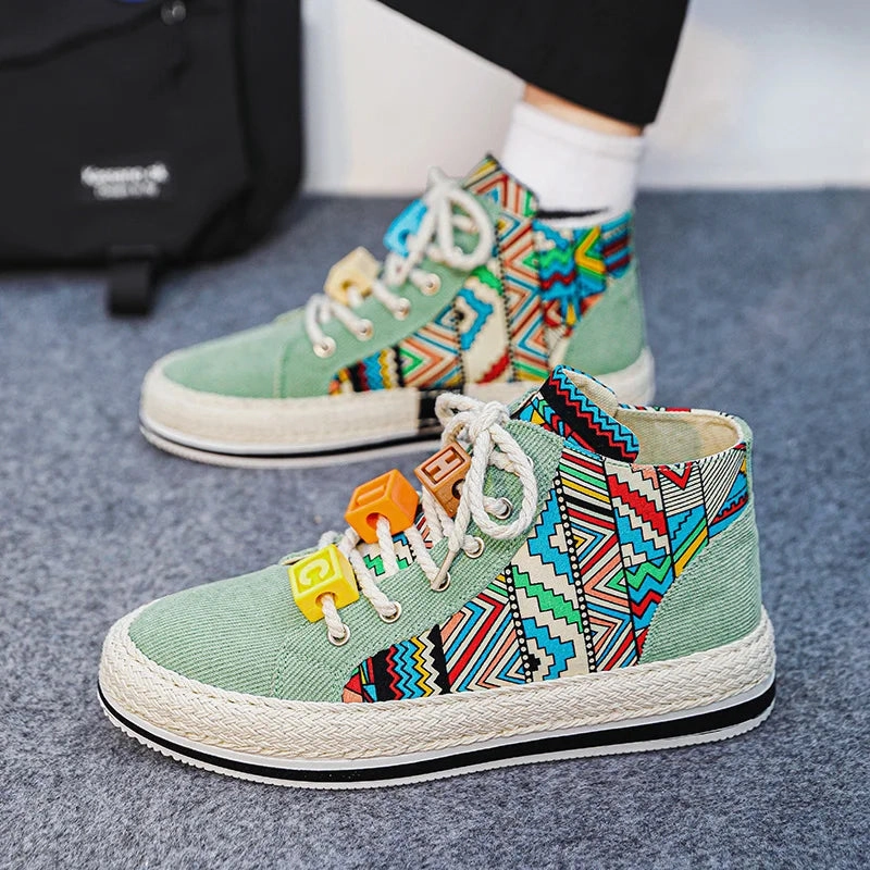 Men Long Top Lase Up Sneakers