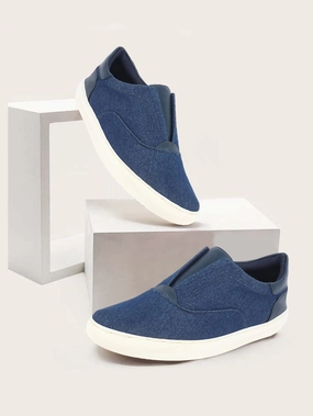 Loafers Shoes Casual Men Navy Blue Classic Upper Denim Comfort No Touch Slip On Canvas Sneakers Shoes