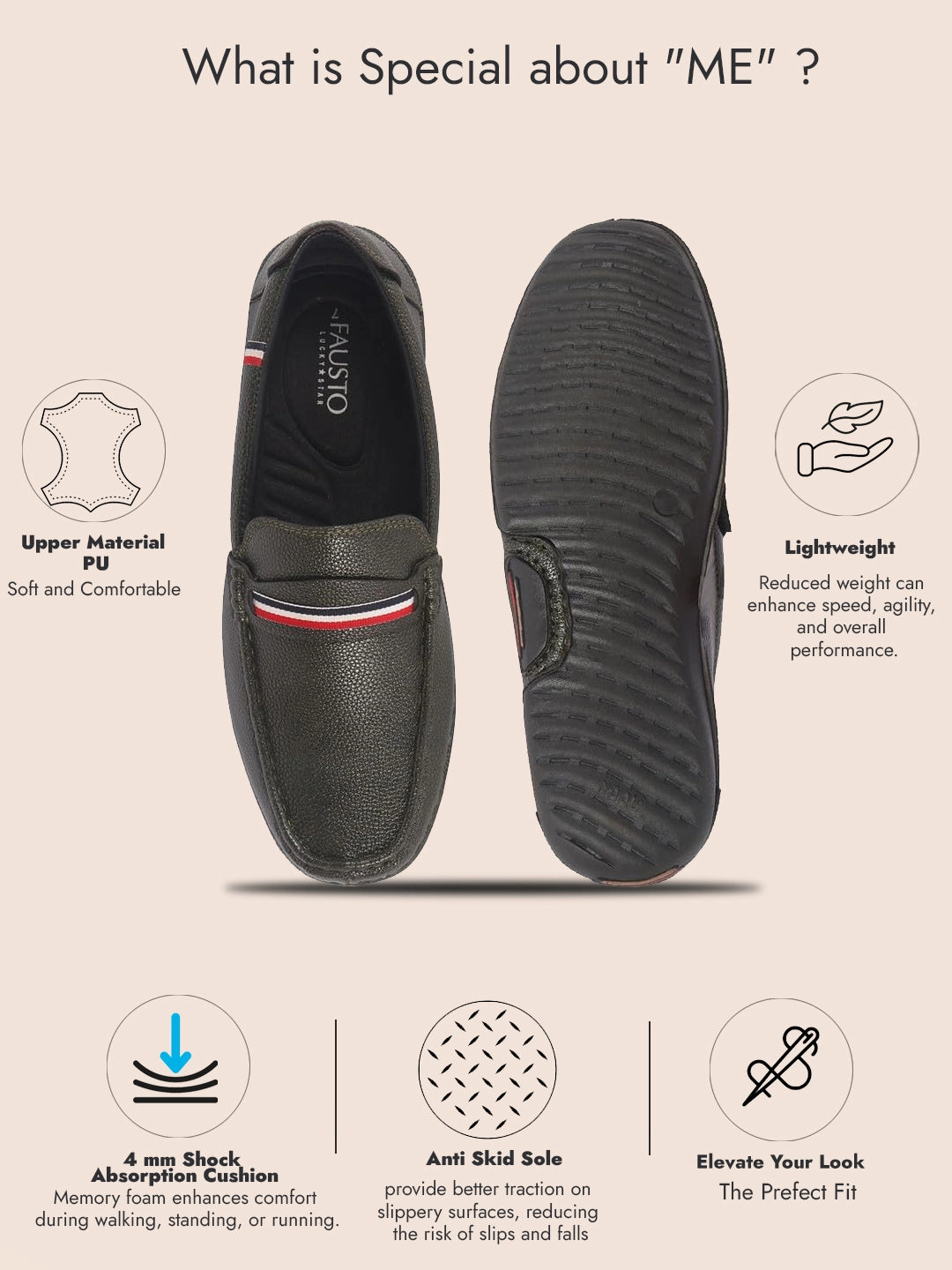 Men Olive Stitched Stripe Design Classic Slip-Ons Loafer with Flexible Slip Resistant Sole|Slip On Shoes|Casual Shoes Country Casuals Shoes Asheville Nc